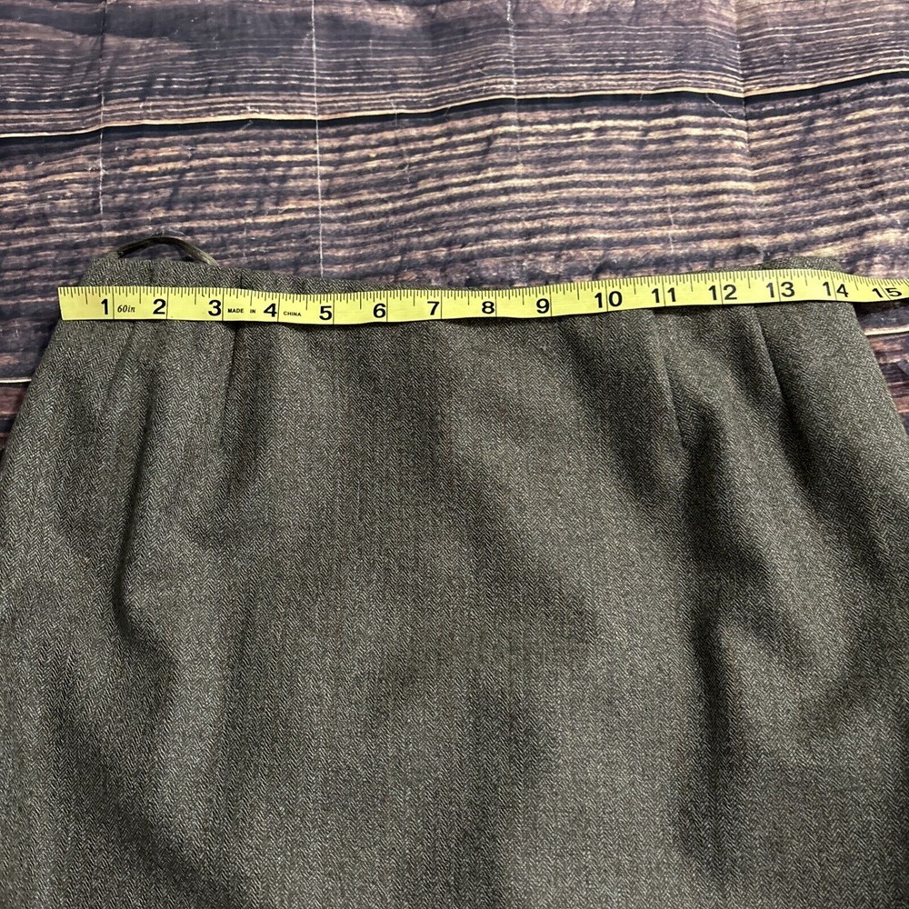 Bill Blass Womens Herringbone Straight Pencil Skirt Brown 12 Career Vintage USA - Picture 5 of 6